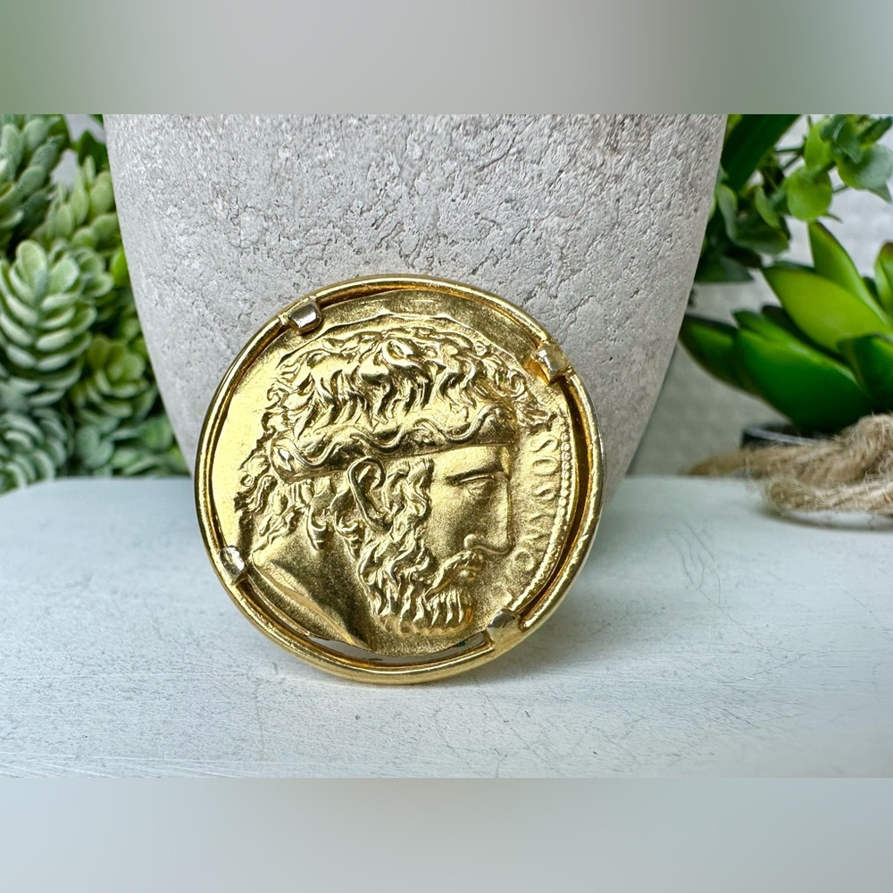 💛Vintage Napier 1980s Dionysos Coin Brooch - Picture 3 of 8